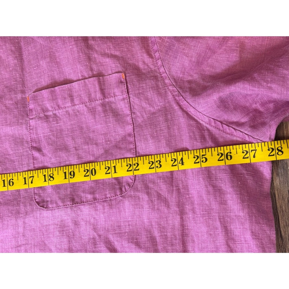 Tommy Bahama Shirt Mens XXL Purple 100% Linen Short Sleeve Button Down Camp - Picture 7 of 16